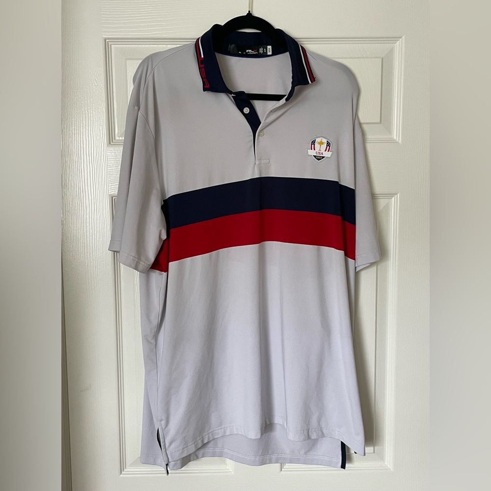 RLX Ralph Lauren Polo Shirt Mens XL TG - 2023 Ryder Cup Team USA - White